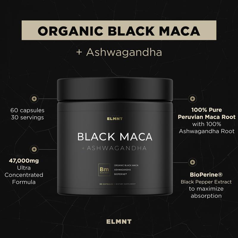 ELMNT Raíz de maca negra orgánica